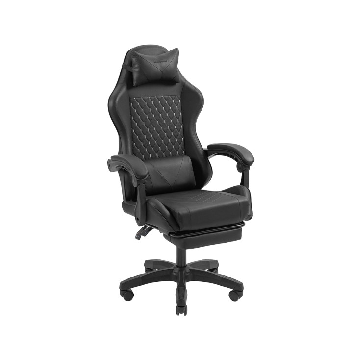 Mars Gaming MGC-X Silla Gaming Ergonomica - Reposapies Extensible - Cojines Lumbar y Cervical - 660x540x1250mm - Acabado en Cue