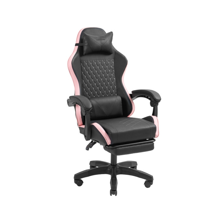 Mars Gaming MGC-X Silla Gaming Ergonomica - Reposapies Extensible - Cojines Lumbar y Cervical - 660x540x1250mm - Acabado en Cue