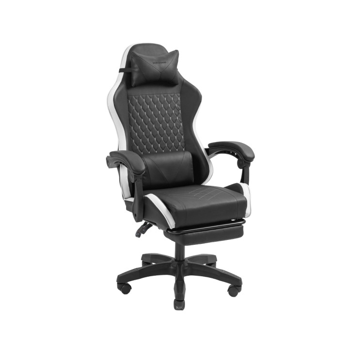 Mars Gaming MGC-X Silla Gaming Ergonomica - Reposapies Extensible - Cojines Lumbar y Cervical - 660x540x1250mm - Acabado en Cue