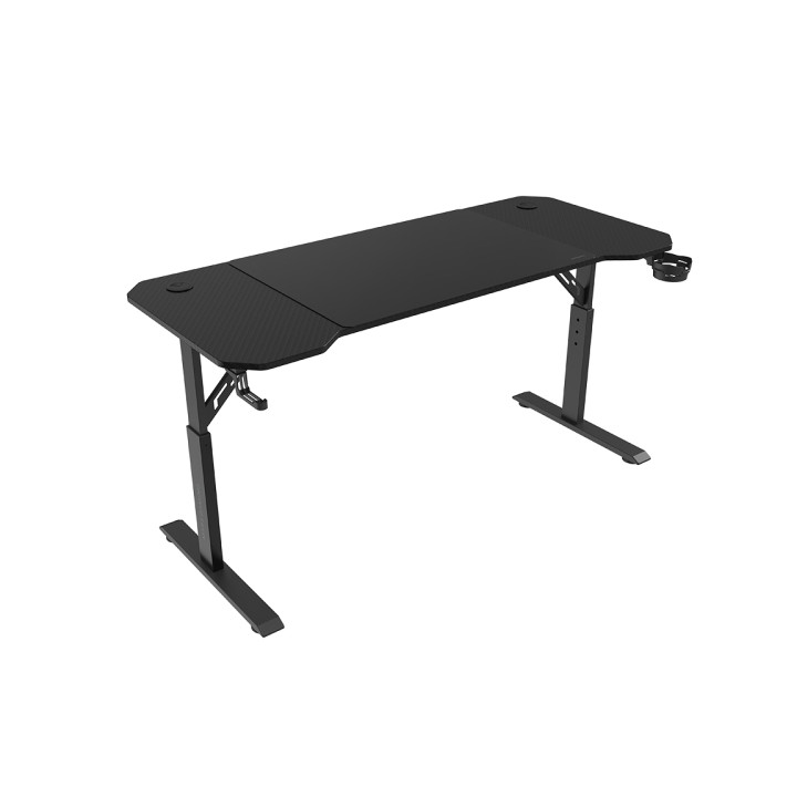 Mars Gaming MGD-ERGO140 Mesa Gaming - Altura Ajustable con 3 Posiciones - Soportes Auriculares y Bebidas - Alfombrilla XXL - Es