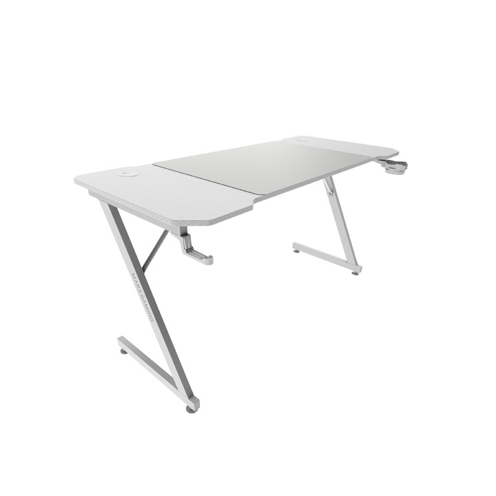 Mars Gaming MGD-X140 Mesa Gaming - Soportes Auriculares y Bebidas - Alfombrilla XXL - Estructura Acero - 140x60x1.5cm - Acabado