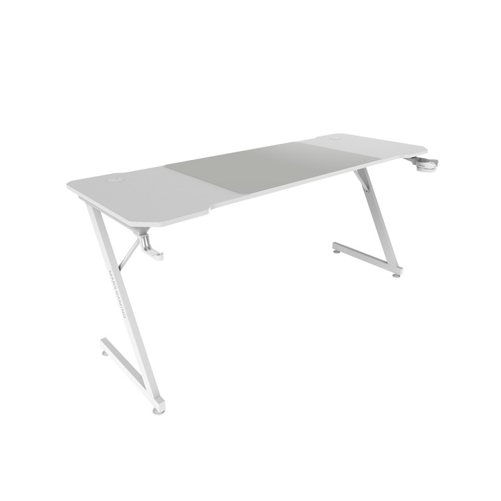 Mars Gaming MGD-X160 Mesa Gaming - Soportes Auriculares y Bebidas - Alfombrilla XXL - Estructura Acero - 160x60x1.5cm - Acabado
