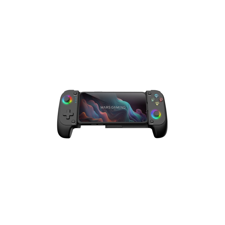 Mars Gaming MGPX Gamepad Bluetooth Multiplataforma - Multifuncional 2 en 1 - Soporta Smartphones hasta 6.8" - Vibracion Dual -