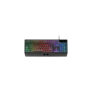 Mars Gaming MK124 Teclado Completo Hibrido H-Mech - Almohadilla Integrada - Disposicion QWERTY ES - Iluminacion FRGB - 450x181x