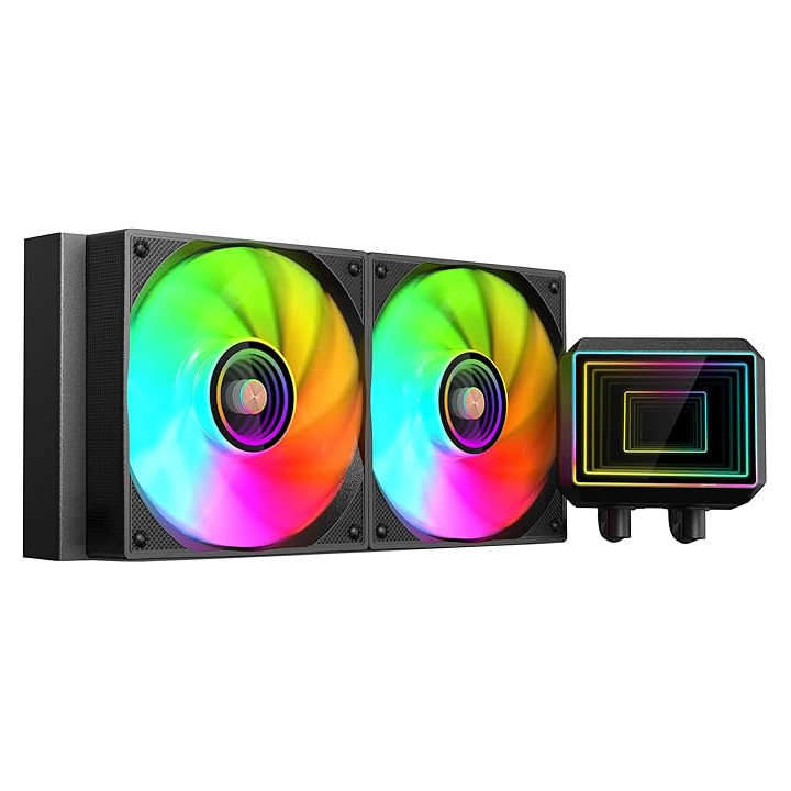 Mars Gaming ML-TWO240 Kit de Refrigeracion Liquida - Potencia 450W - Iluminacion ARGB Infinity Mirror - Bomba Opti-Chamber - Co