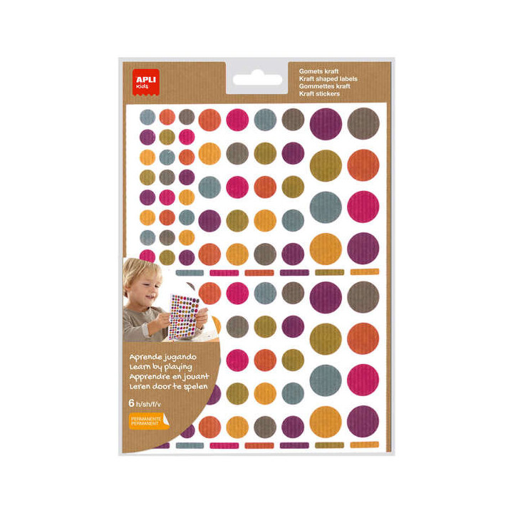 Apli Gomets Redondos Adhesivo Permanente - Ø 10mm
