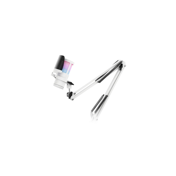 Mars Gaming MMIC-SC Microfono Gaming - Brazo Mecanico Omnidireccional - Filtro Pop de Malla Metalica - Iluminacion ARGB Tactil