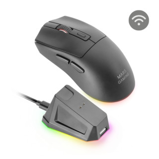 Mars Gaming MM-T3 Raton Inalambrico Ultraligero - 14400dpi - Bluetooth 5.0 - Rf 2.4Ghz - Switches HUANO - Base con Luces RGB -
