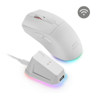 Mars Gaming MM-T3 Raton Inalambrico Ultraligero - 14400dpi - Bluetooth 5.0 - Rf 2.4Ghz - Switches HUANO - Base con Luces RGB -