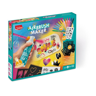 Maped Airbrush Maker Kit de Aerografo para Niños Facil de Usar con Rotuladores Maped Jungle + Pack de Recambios - Para Niños