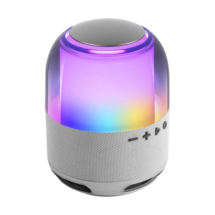 Mars Gaming MS-FLOW Altavoz Bluetooth de 15W - Luces RGB 360 Grados - Bateria de 2000mAh - Compacto - Alcance hasta 10m - Color