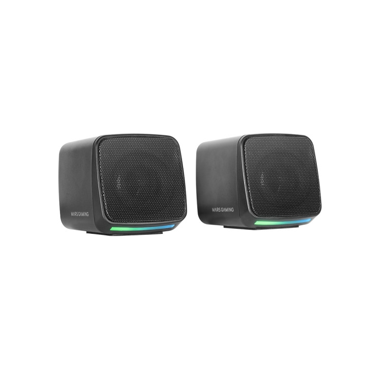 Mars Gaming MS-PRO Altavoz Compacto de 10W - Alimentacion USB - Luces RGB - Jack 3.5mm - Cable de 80cm - Color Negro