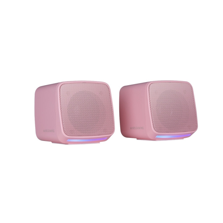Mars Gaming MS-PRO Altavoz Compacto de 10W - Alimentacion USB - Luces RGB - Jack 3.5mm - Cable de 80cm - Color Rosa