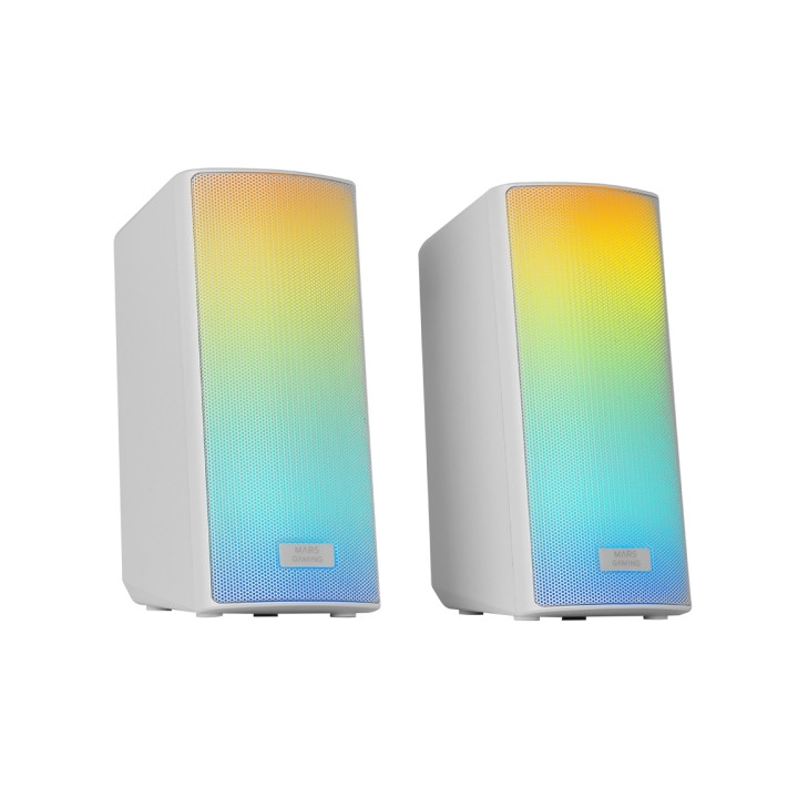 Mars Gaming MSRGB2 Altavoces Gaming de 15W - Luces RGB - Bluetooth 5.3 - Alimentacion por USB - Jack 3.5mm - Color Blanco