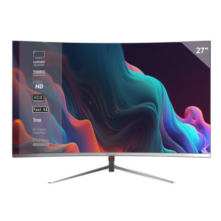 Mars Gaming MV-27C Monitor Curvo de 27" FullHD 200Hz - Respuesta 1ms - Compatible con FreeSync y G-Sync - HDMI - Displayport -