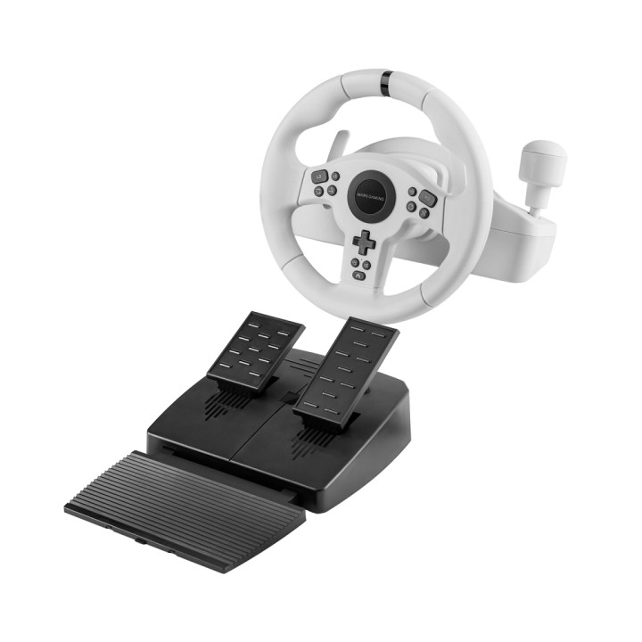 Mars Gaming MWH-RSXONE Juego de Volante 270º y Pedales de Carreras XL - Respuesta Instantanea - Vibracion Inmersiva - Levas y