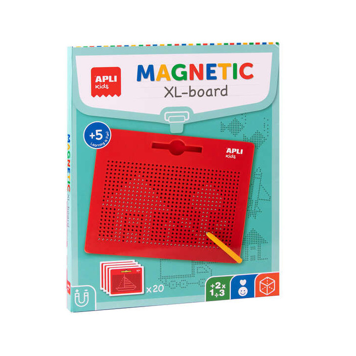 Apli Pizarra Magnetica XL - Superficie de Escritura Amplia - Iman Integrado para Sujetar Notas y Documentos - Marco de Aluminio