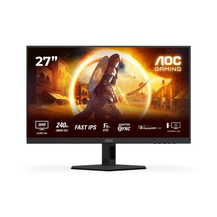 AOC Q27G4ZR Monitor 27" FastIPS QHD 240Hz/260Hz HDR400 - Respuesta 1ms - Ajustable en Altura
