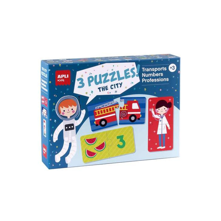 Apli Set de 3 Puzzles: Transporte