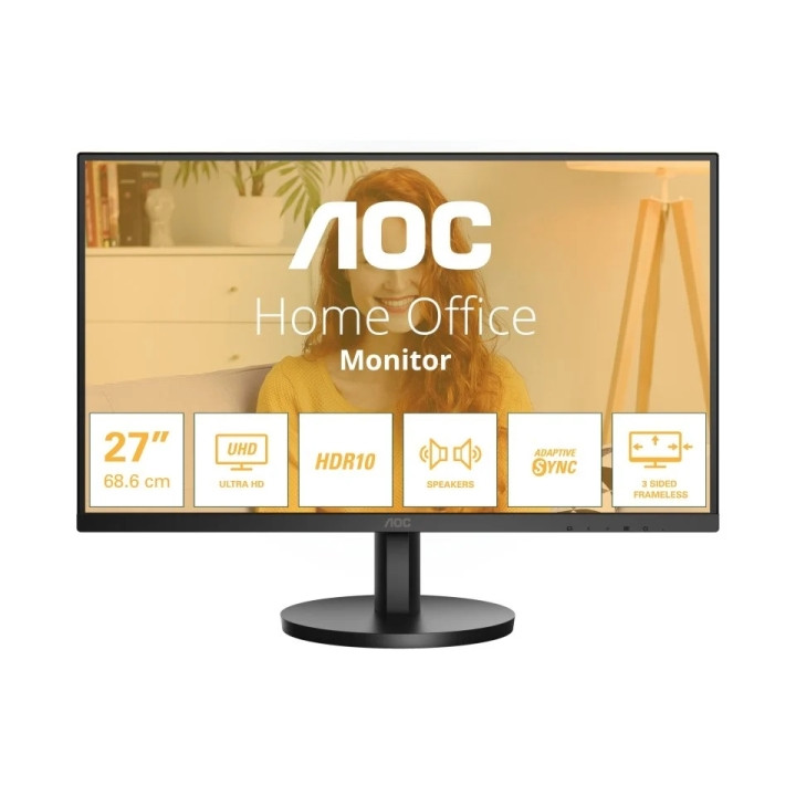 AOC U27B3A Monitor 27" LED IPS UHD 4K 60Hz HDR10 - Respuesta 4ms - HDMI
