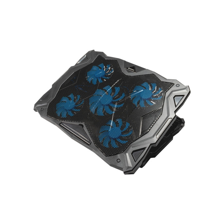 Unykach Candy C500 Base de Refrigeracion - 5 Ventiladores LED Azul - Altura Ajustable en 5 Posiciones - Estructura Resistente -