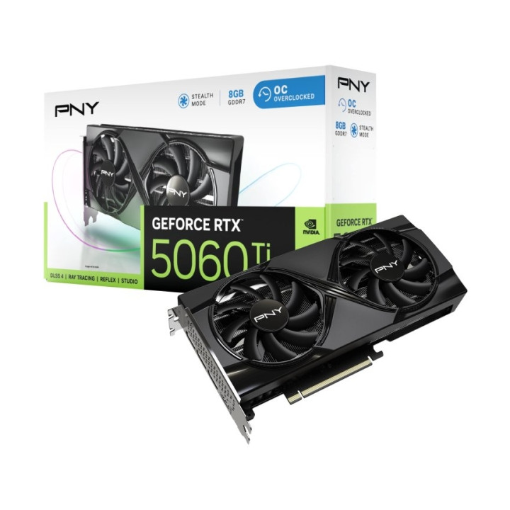 PNY GeForce RTX 5060 OC Tarjeta Grafica 8GB GDDR7 Overclocked