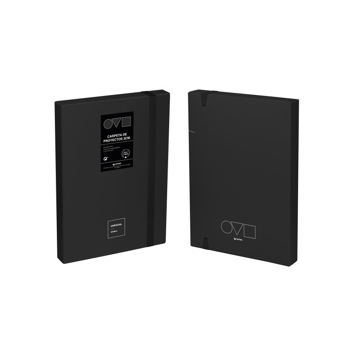 Caja de proyectos 3cm en polyfoam unequal minimal negro grafoplas 91271010