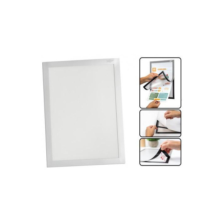 Bolsa 2 marcos magnéticos adhesivos a4 gris faibo 40601