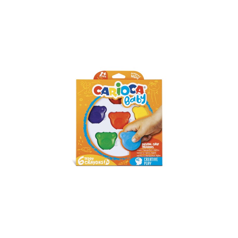 Carioca teddy crayons baby - 6 pz Carioca teddy crayons baby - 6 pz