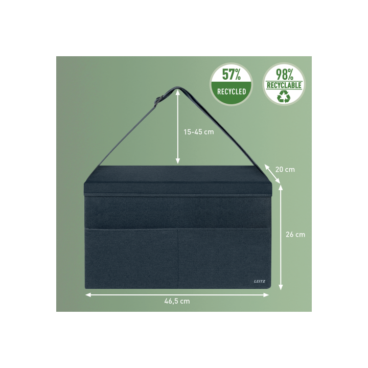 Bolsa de trabajo para hot desking de tela con tapa, color gris leitz 67230089