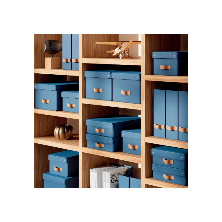 Pack 2 cajas de almacenamiento cartón pequeña color azul leitz 61470068