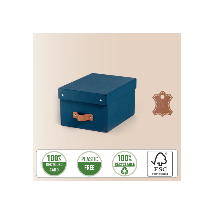 Pack 2 cajas de almacenamiento cartón pequeña color azul leitz 61470068