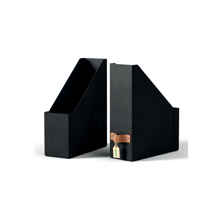 Pack 2 revisteros de cartón color negro leitz 24710095