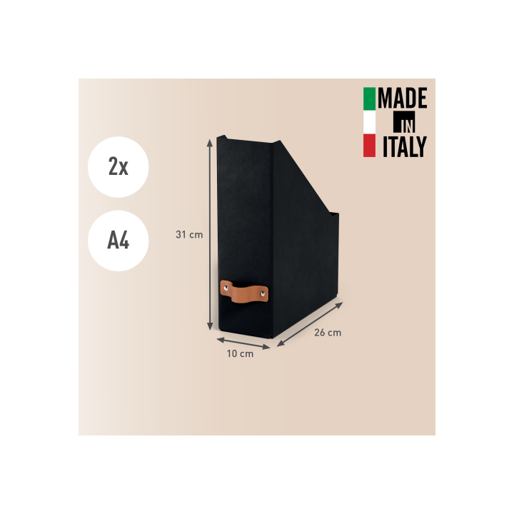 Pack 2 revisteros de cartón color negro leitz 24710095