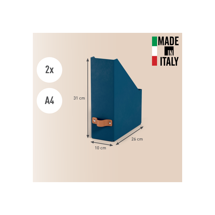 Pack 2 revisteros de cartón color azul leitz 24710068