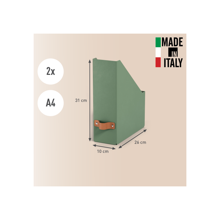 Pack 2 revisteros de cartón color verde leitz 24710050