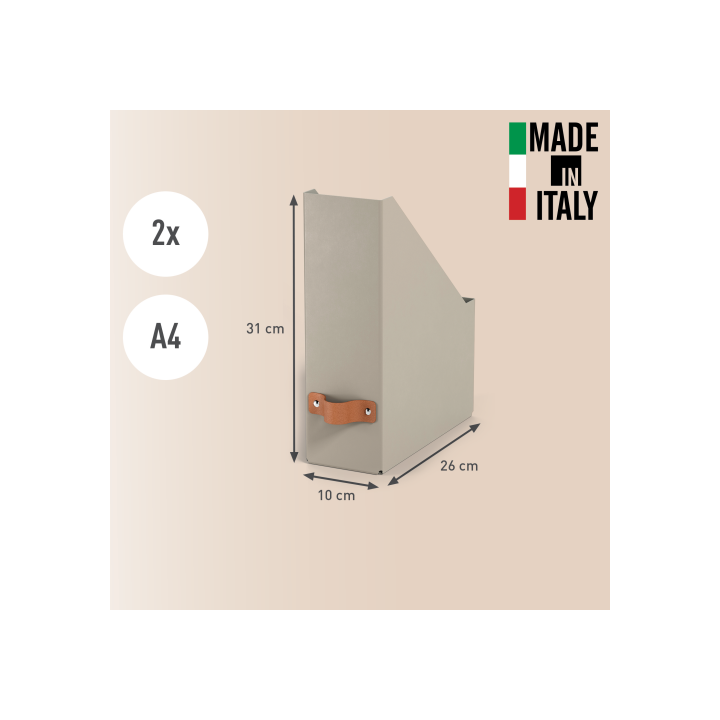 Pack 2 revisteros de cartón color beige leitz 24710012