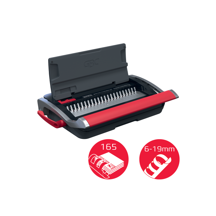 Encuadernadora canutillo cb15 color negro / plateado gbc 4410061