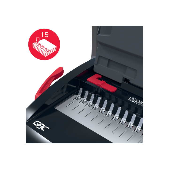 Encuadernadora canutillo cb15 color negro / plateado gbc 4410061