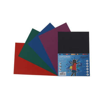 Fabrisa Pack de 50 Cartulinas 180 g/m² - Tamaño A4 - Colores Oscuros Surtidos