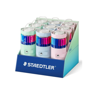 Staedtler Triplus Color 323 Expositor con 9 Pack Enrollables de 20 Rotuladores - Trazo de 1mm aprox. - Tinta Base de Agua - 97%