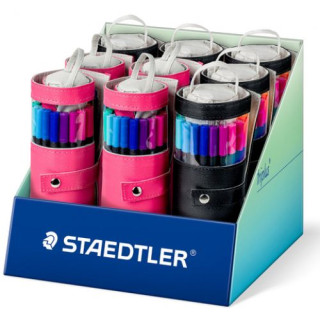 Staedtler Triplus Fineliner 334 Expositor con 9 Packs Enrollables de 20 Rotuladores Punta Fina - Trazo 0.3 mm aprox. - Tinta Ba