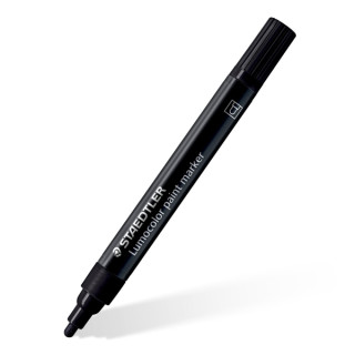 Staedtler Lumocolor 349 Marcador Acrilico Permanente - Trazo 2.4 mm Aprox - Tinta Base de Agua - Color Negro