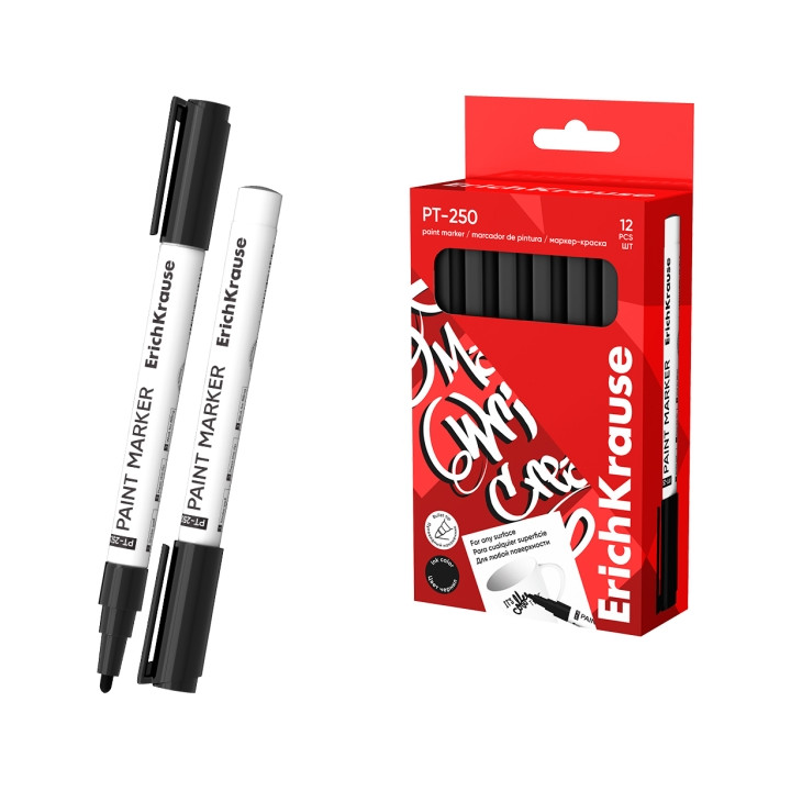 Erichkrause PT-250 Marcador de Pintura - Punta en Forma de Bala - Trazo de 1-2mm - Sistema de Suministro de Tinta de Valvula -