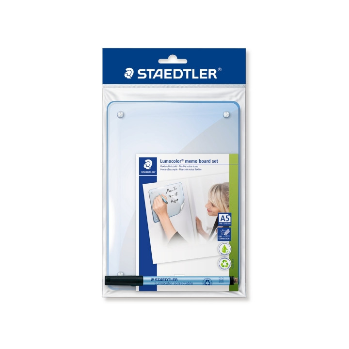 Staedtler Lumocolor 641 Lamina para Notas Flexible con Rotulador - Tamaño 210x148mm - Autoadhesivo - Limpieza en Seco