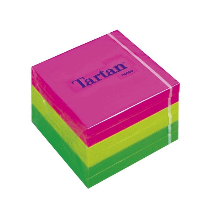 Tartan 7676N Pack de 6 Blocs de 100 Notas Adhesivas Reposicionables 76x76mm - 100% PEFC - Colores Surtidos
