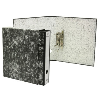 Bismark Archivador A-Z Jaspeado Folio con Funda - Lomo 75mm - Carton Forrado - Tarjetero en el Lomo - Mecanismo de Palanca - Co