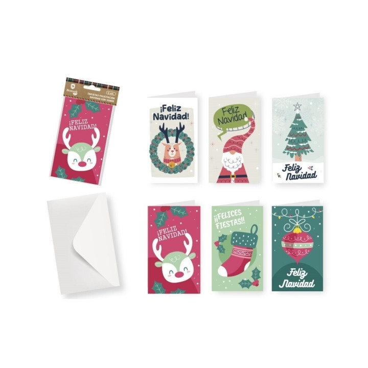 Bismark Pack con 6 Tarjetas de Felicitacion Navideña con Sobre
