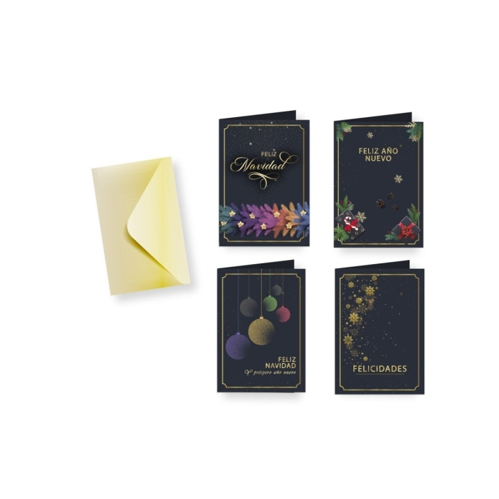 Bismark Tarjeta de Felicitacion Navideña Foil Green con Sobre - 4 Diseños Diferentes