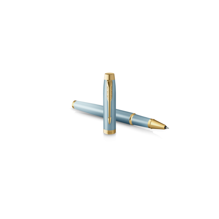 Boligrafo roller acabado verde punta fina + estuche regalo parker 2203893